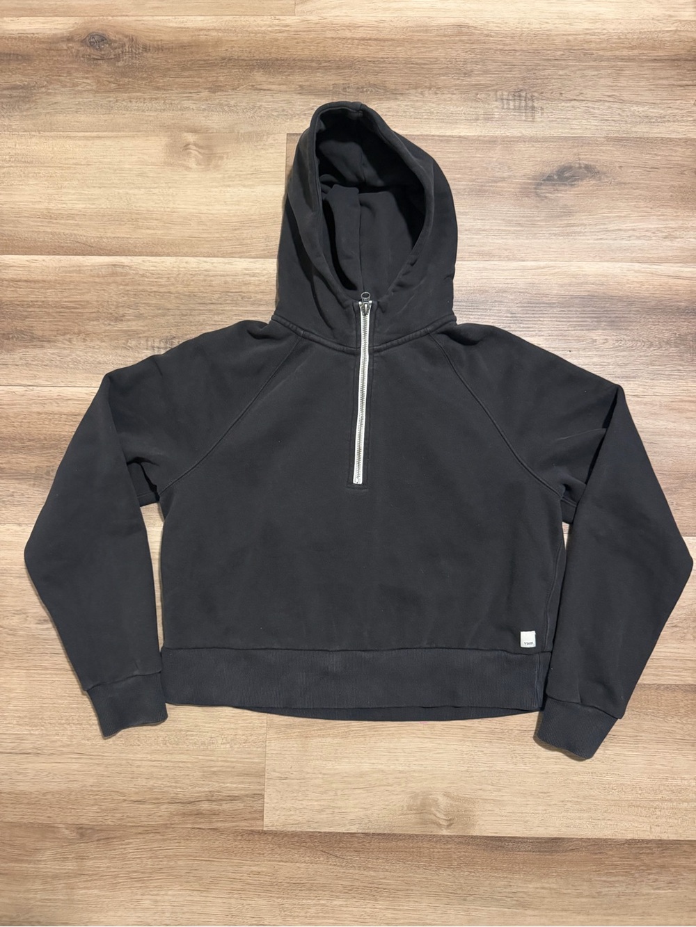 Vuori Restore Half Zip Hoodie Women’s Small Washed Black VW288